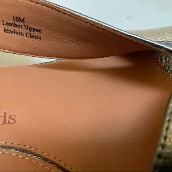 New L'Amour Des Pieds Women's Crotono Low Wedge Slingback Sandal Bronze size 10